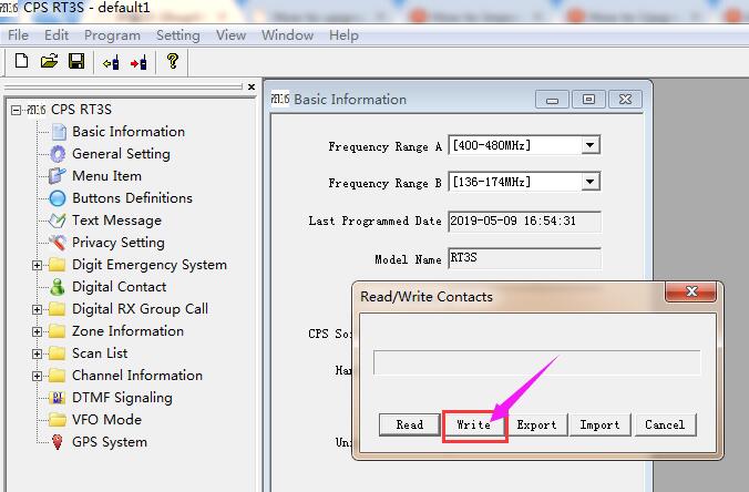 CPS RT3S Read/Write Contacts - Write CPS RT3S Read/Write Contacts - Write
