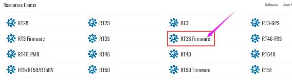 Выбор прошивки RT3S на сайте