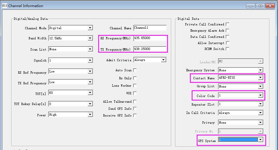 APRS канал для репитера